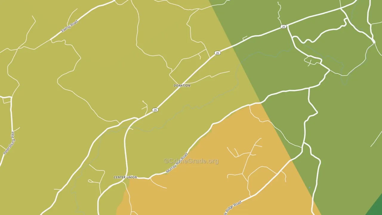 Donation, PA Map of Robbery Rates