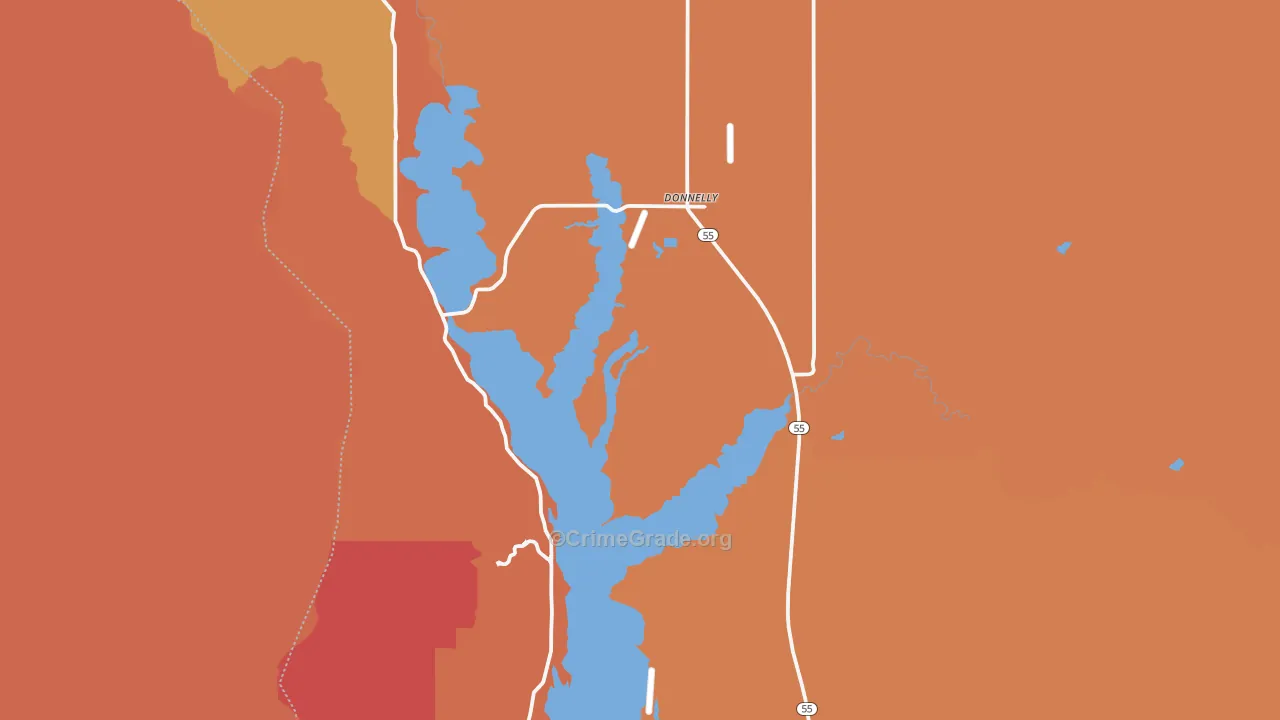 Donnelly, ID Map of Robbery Rates