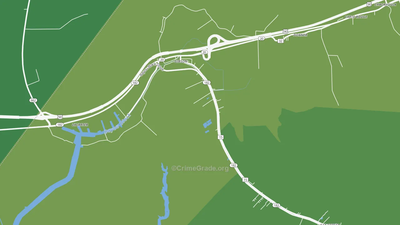 Donner, LA Map of Robbery Rates