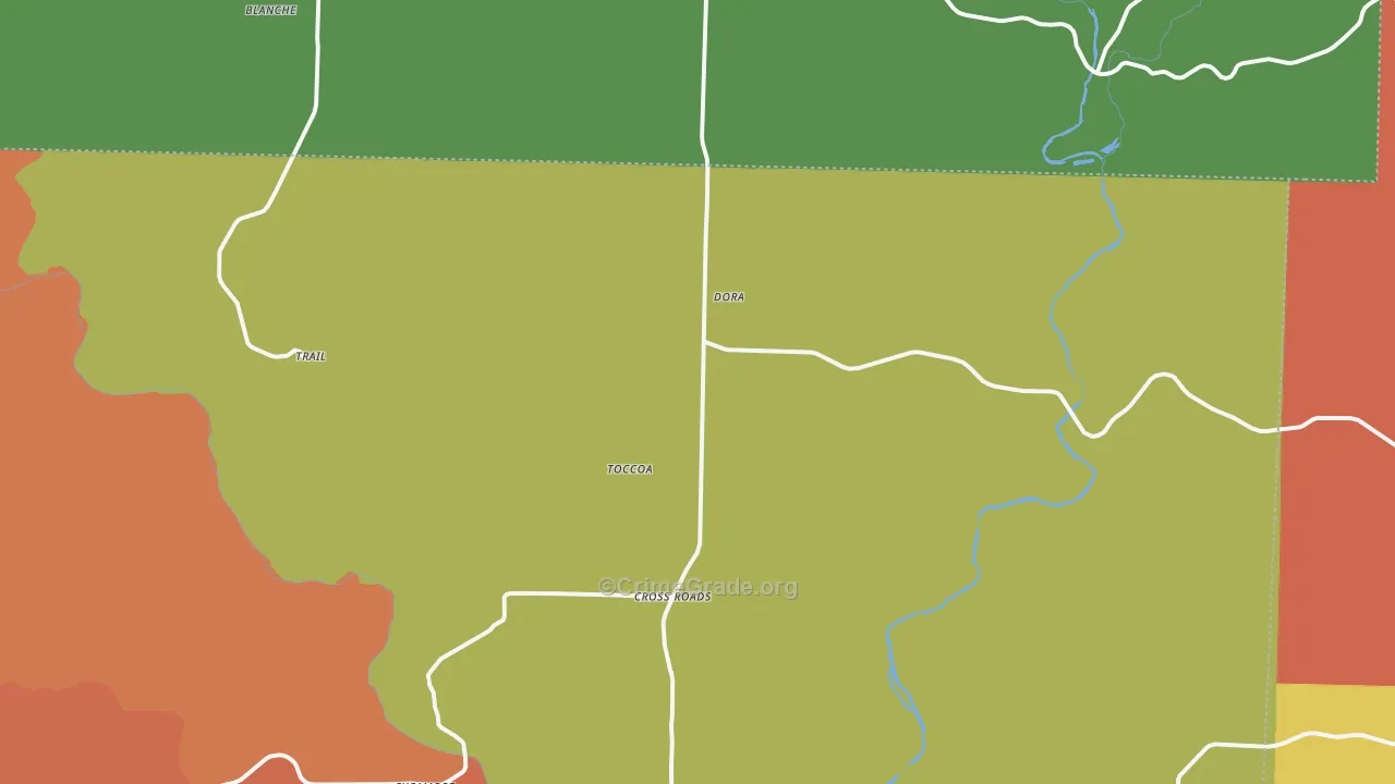 Dora, MO Map of Robbery Rates