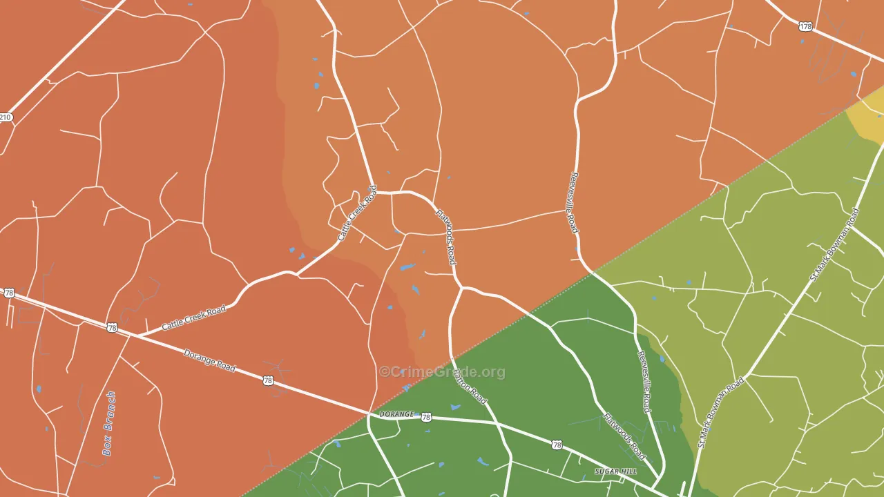 Dorange, SC Map of Robbery Rates