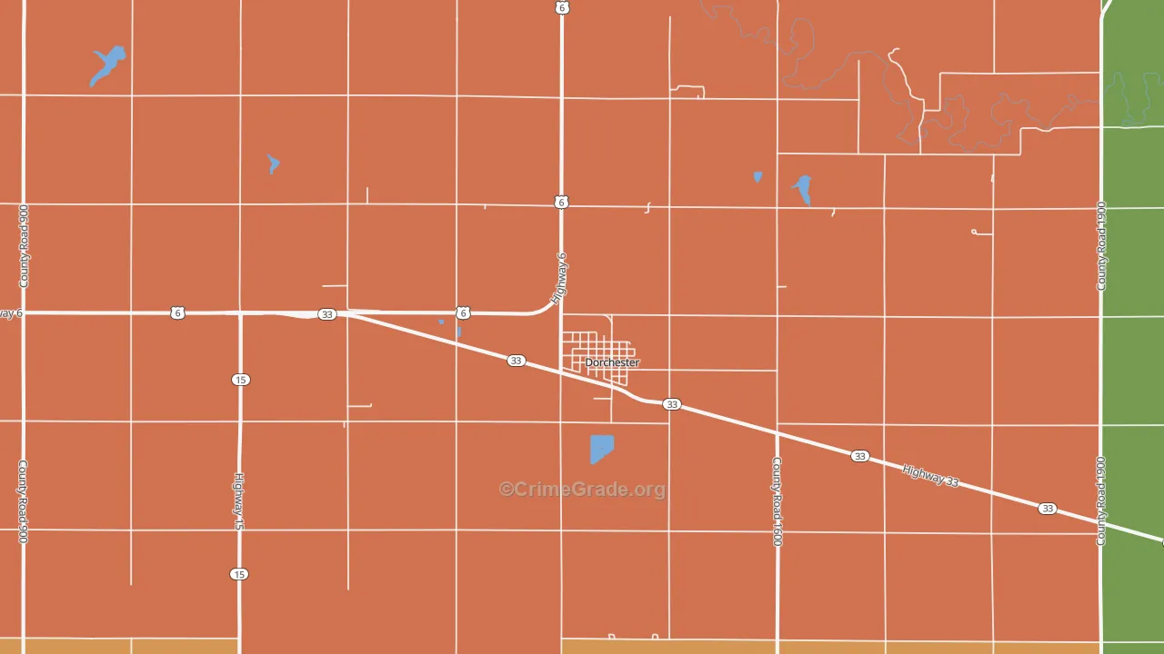 Dorchester, NE Map of Robbery Rates