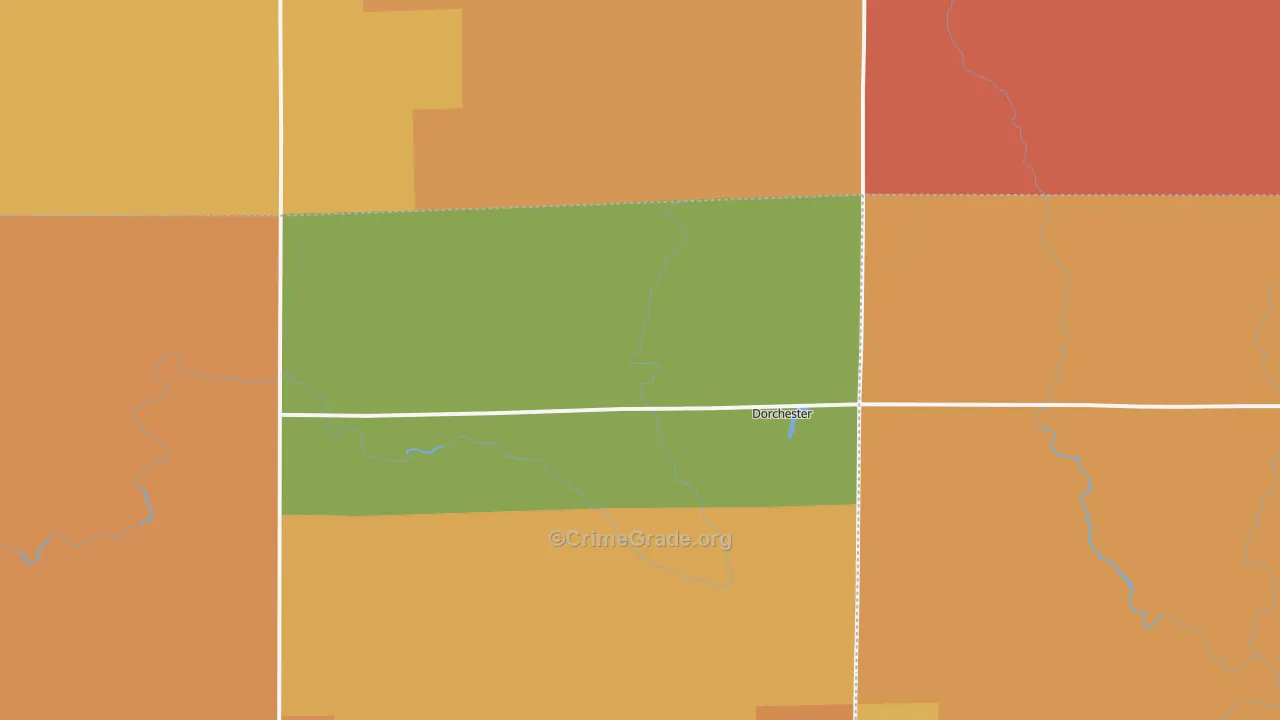 Dorchester, WI Map of Robbery Rates