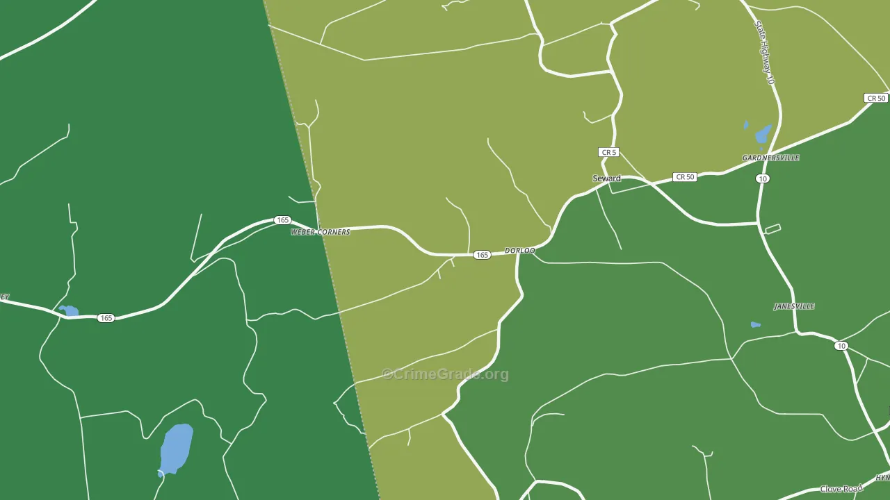 Dorloo, NY Map of Robbery Rates