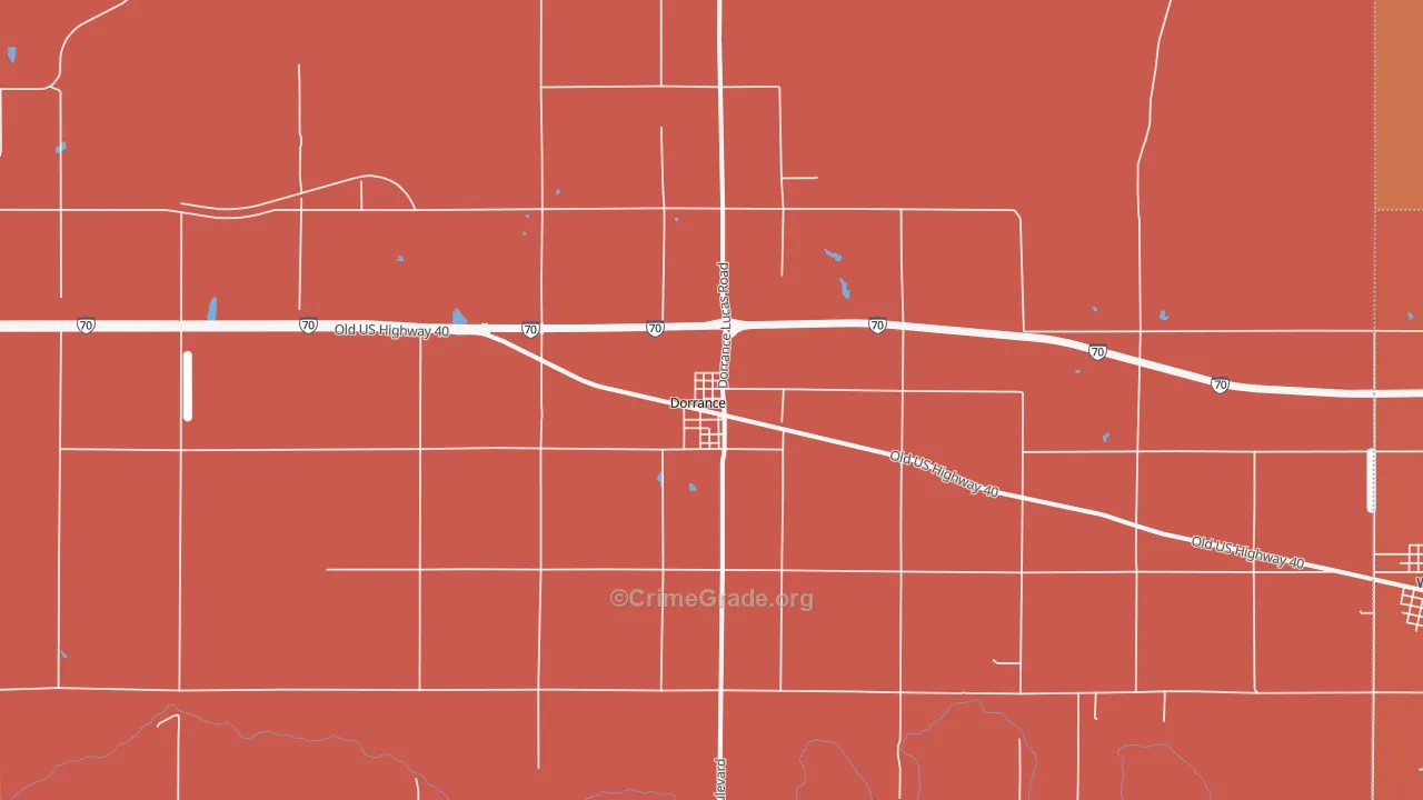 Dorrance, KS Map of Robbery Rates