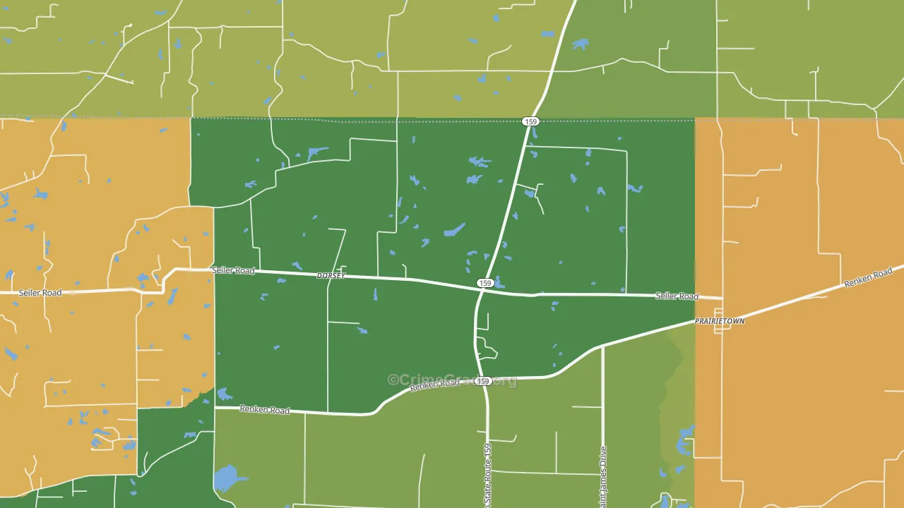 Dorsey, IL Map of Robbery Rates
