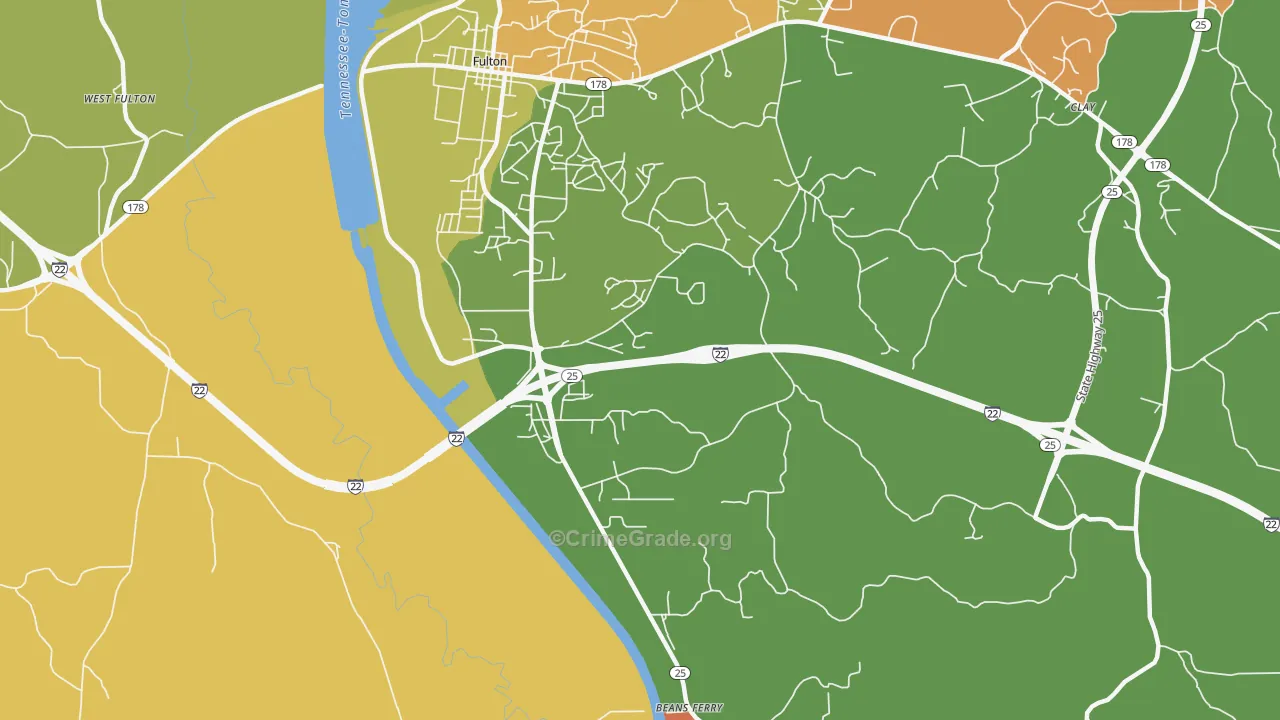 Dorsey, MS Map of Robbery Rates