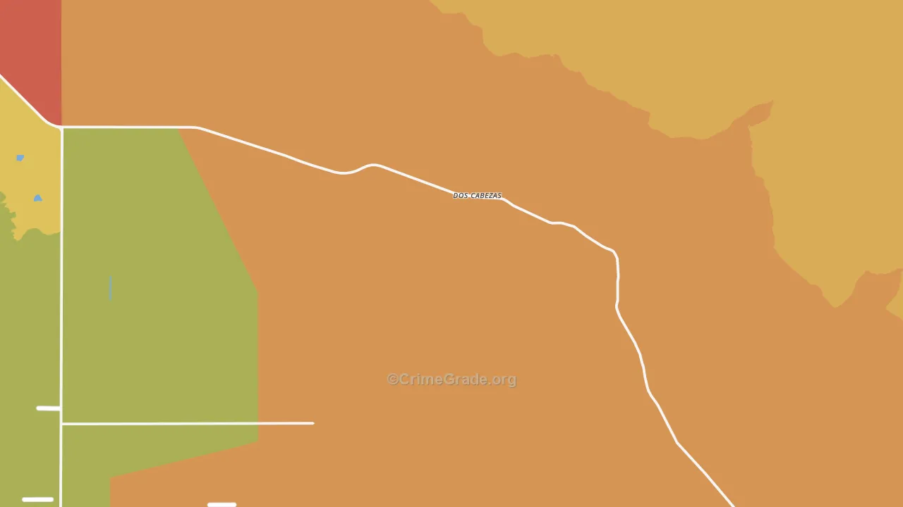 Dos Cabezas, AZ Map of Robbery Rates
