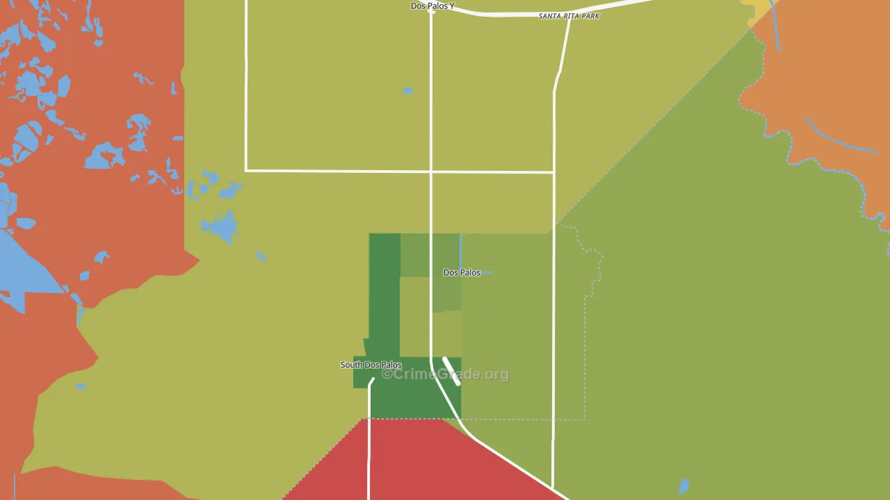 Dos Palos, CA Map of Robbery Rates
