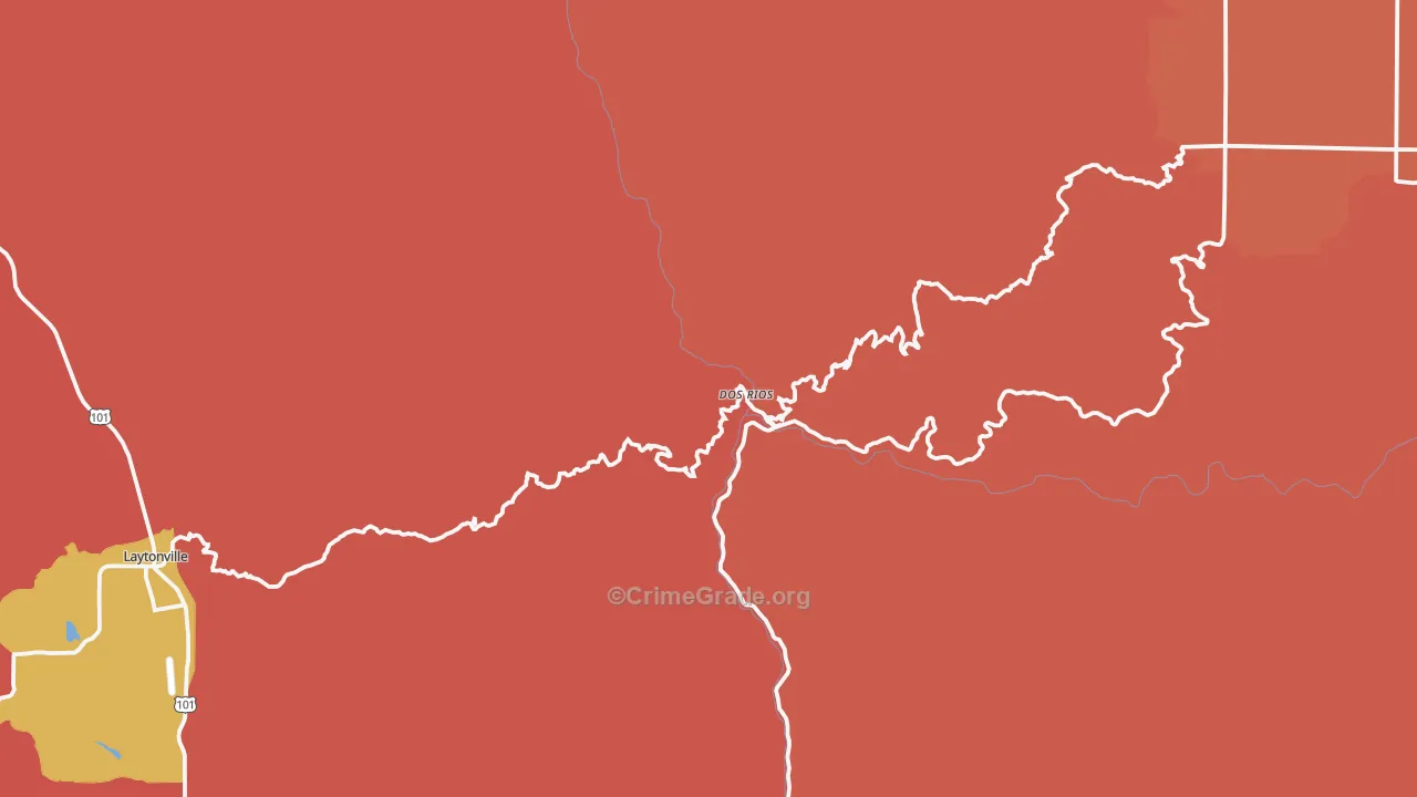 Dos Rios, CA Map of Robbery Rates
