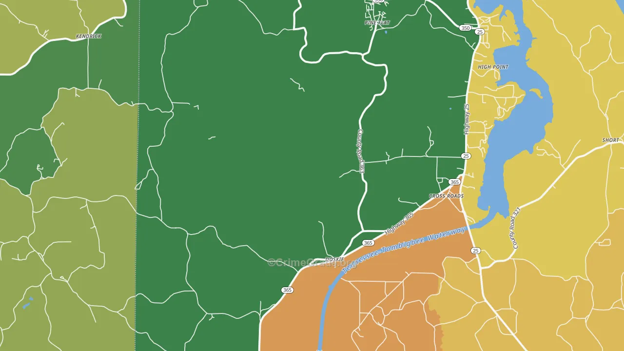 Doskie, MS Map of Robbery Rates