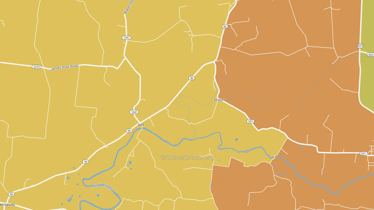 Dot, KY Map of Robbery Rates