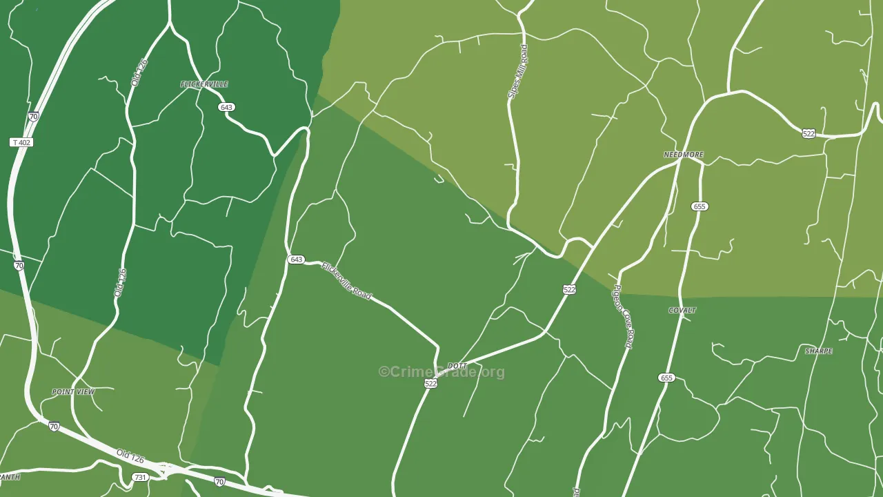 Dott, PA Map of Robbery Rates