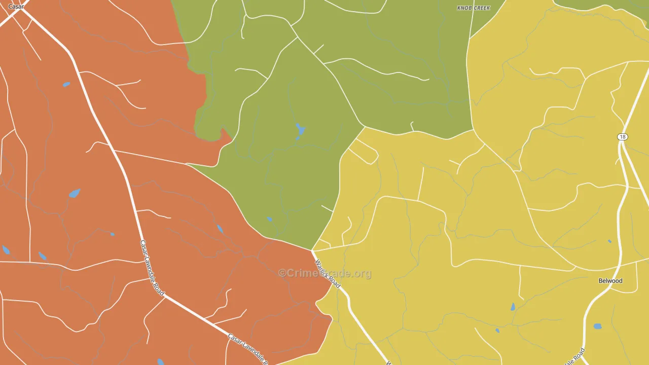 Double Shoals, NC Map of Robbery Rates