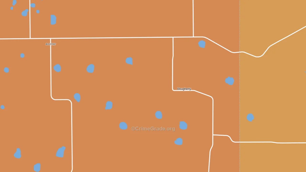 Dougherty, TX Map of Robbery Rates