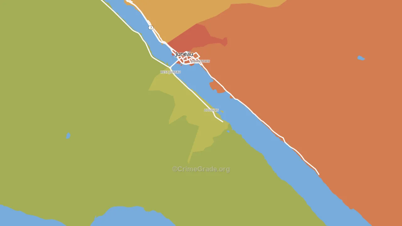Douglas, AK Map of Robbery Rates