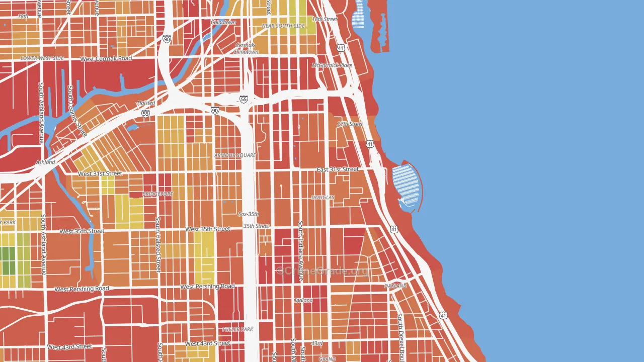 Douglas, Chicago, IL Map of Robbery Rates