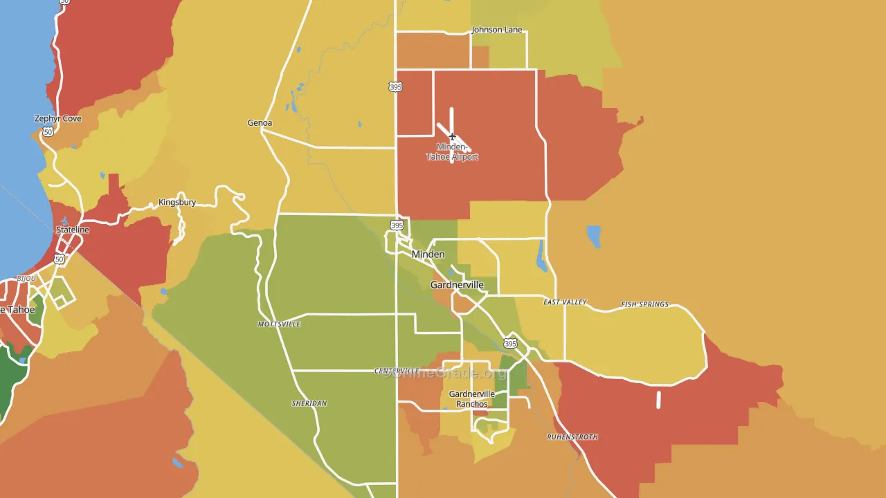 Douglas County, NV Map of Robbery Rates