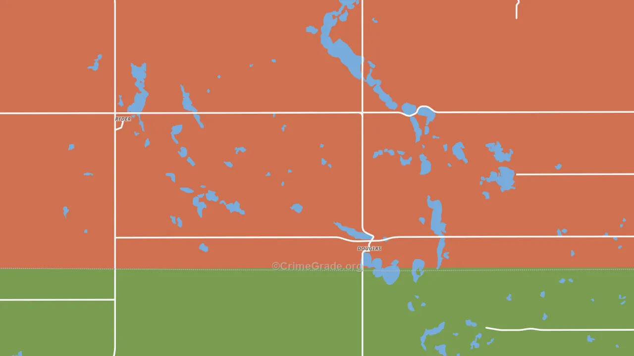 Douglas, ND Map of Robbery Rates
