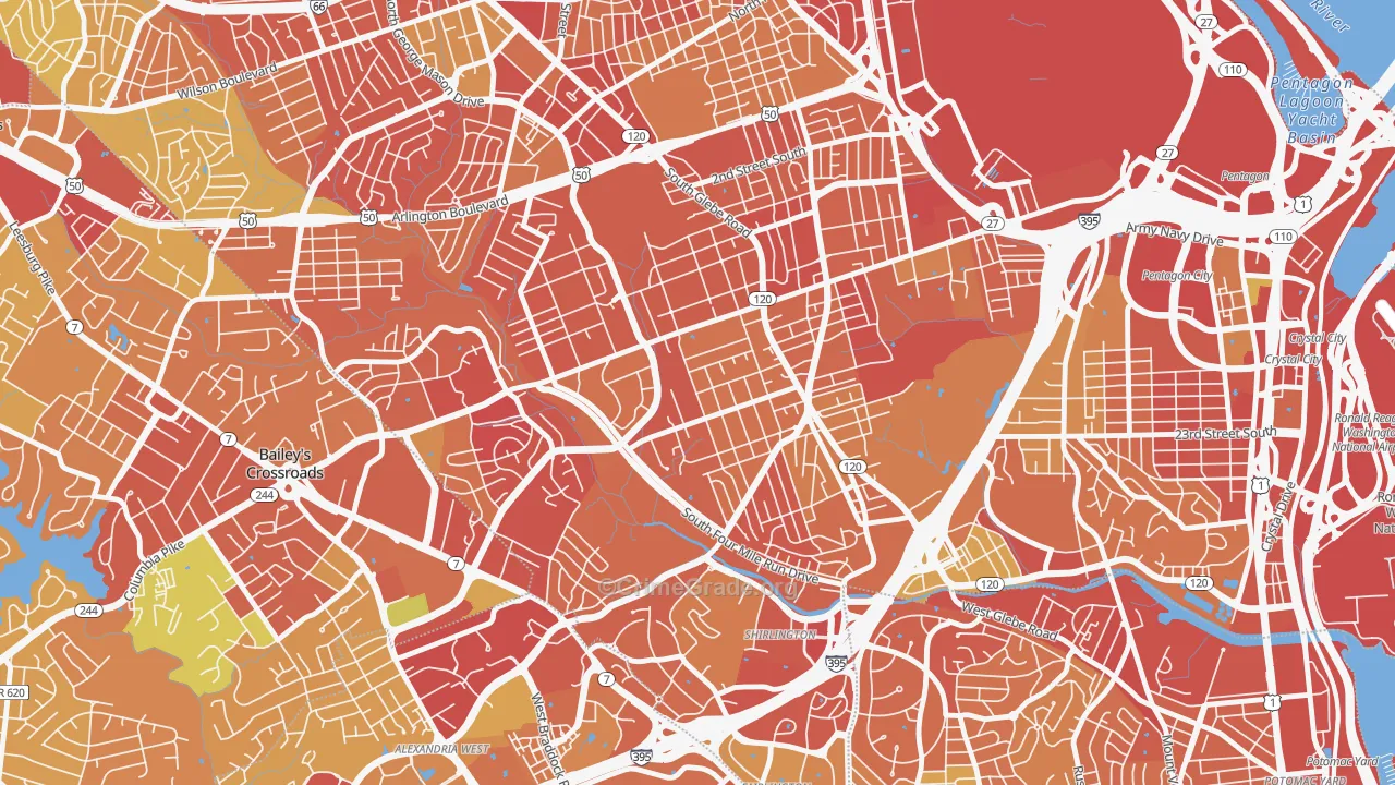 Douglas Park, Arlington, VA Map of Robbery Rates
