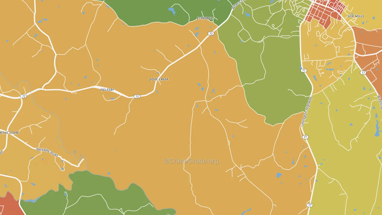 Dove Creek, GA Map of Robbery Rates