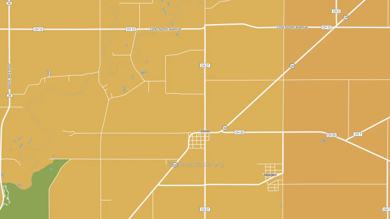 Dover, IL Map of Robbery Rates
