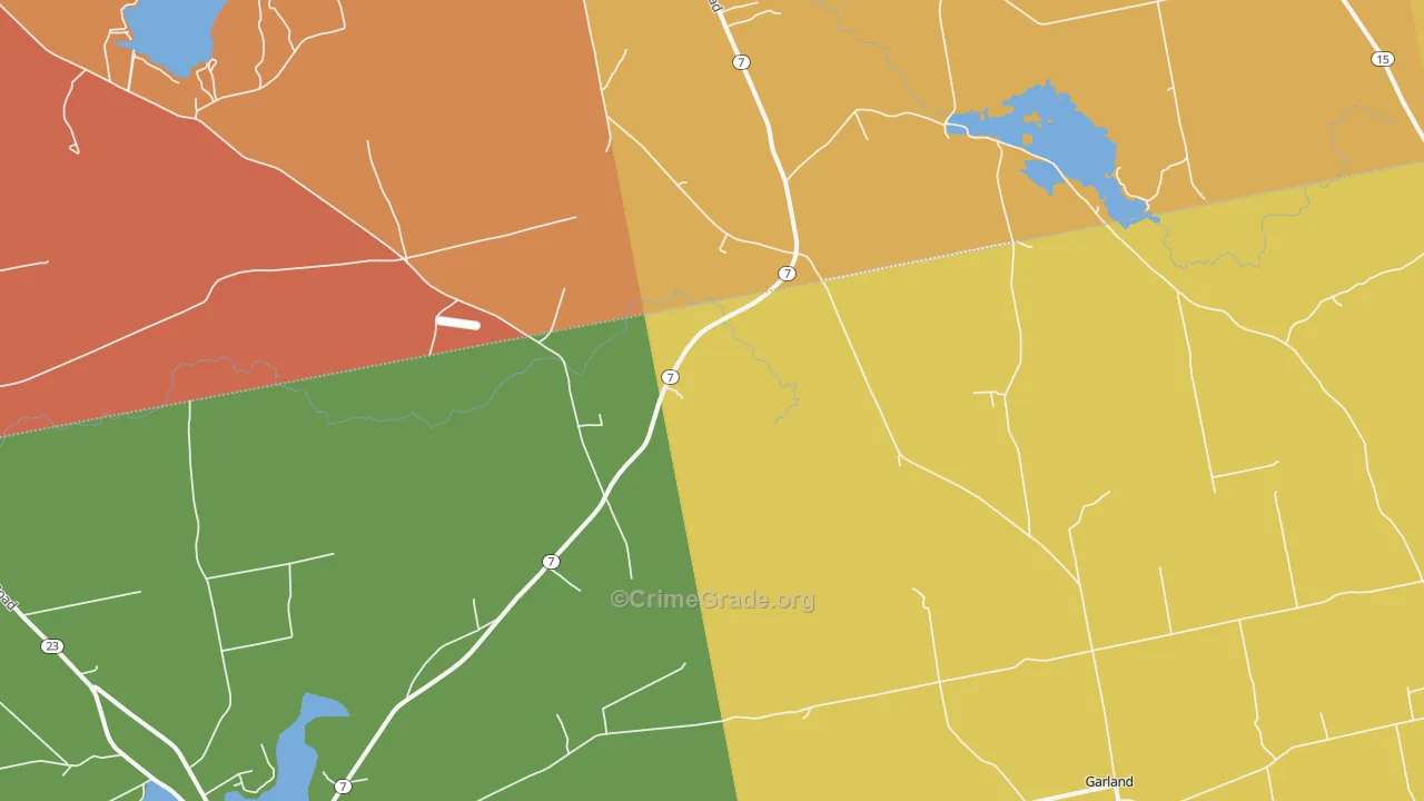 Dover South Mills, ME Map of Robbery Rates