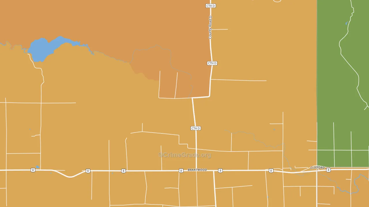 Dover, WI Map of Robbery Rates
