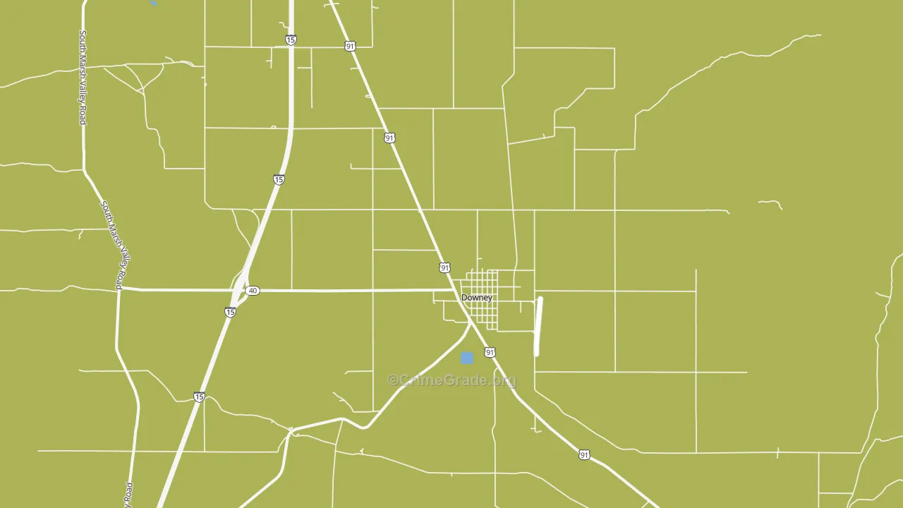 Downey, ID Map of Robbery Rates