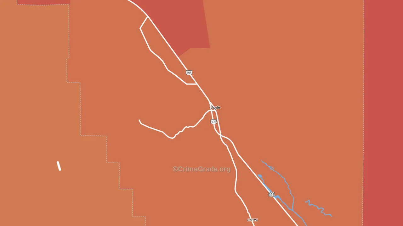 Doyle, CA Map of Robbery Rates