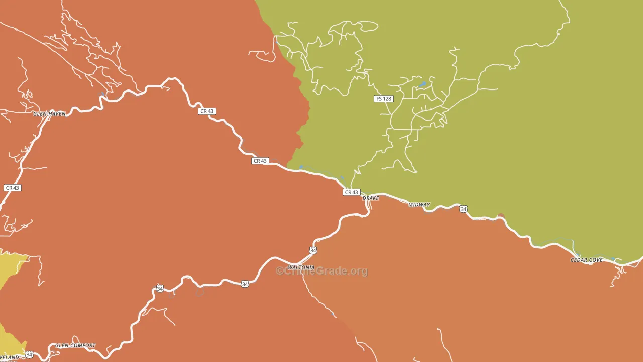 Drake, CO Map of Robbery Rates
