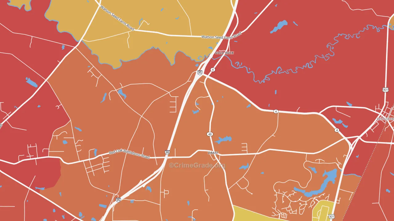 Drake, NC Map of Robbery Rates