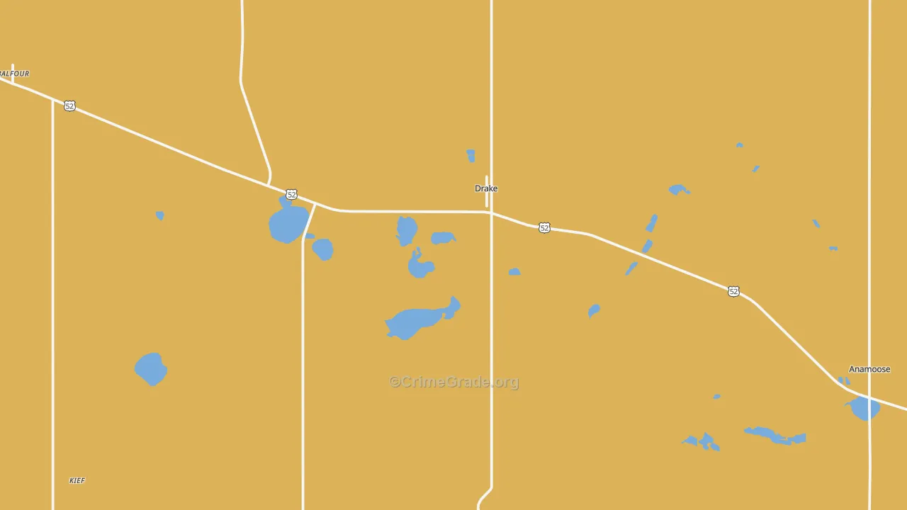 Drake, ND Map of Robbery Rates