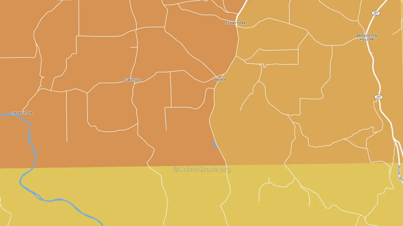Draper, PA Map of Robbery Rates