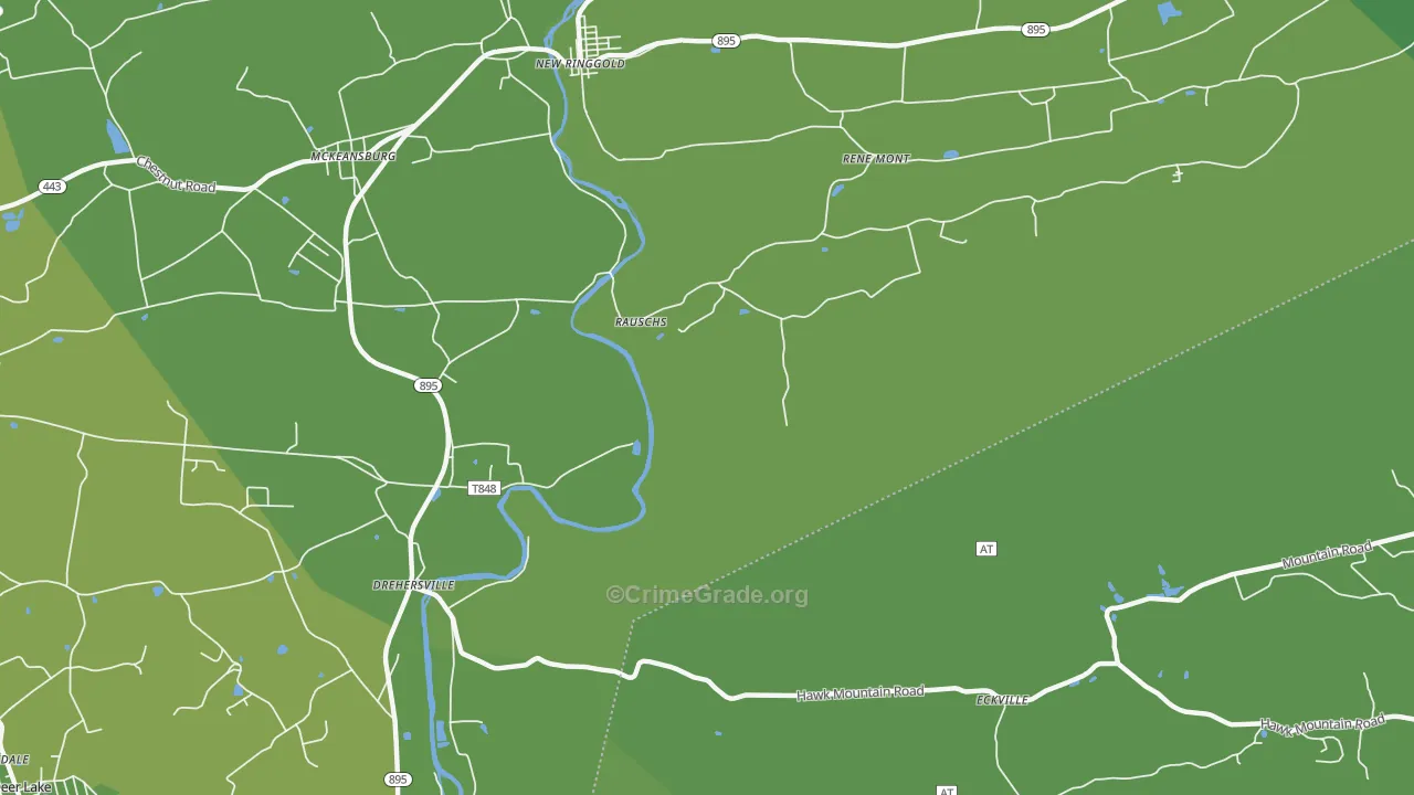 Drehersville, PA Map of Robbery Rates