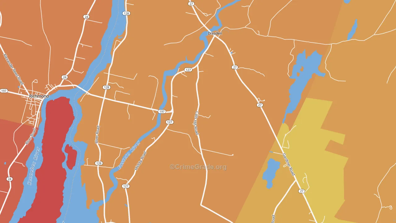 Dresden, ME Map of Robbery Rates