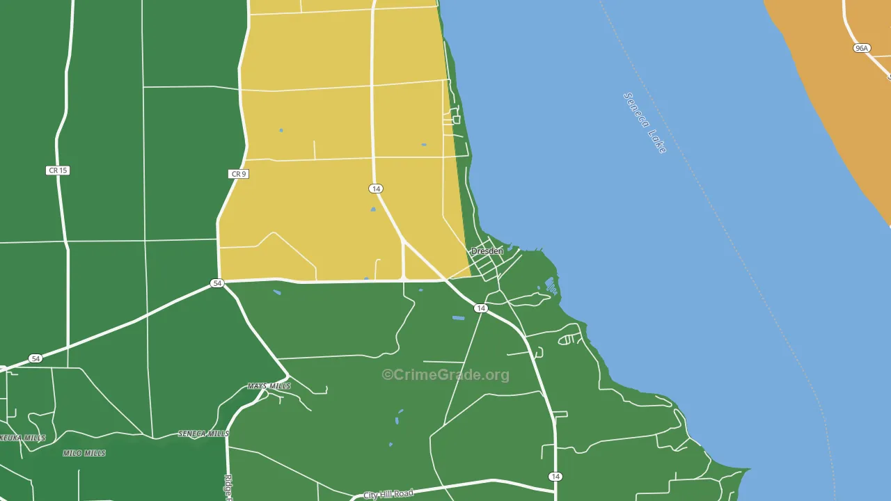 Dresden, NY Map of Robbery Rates