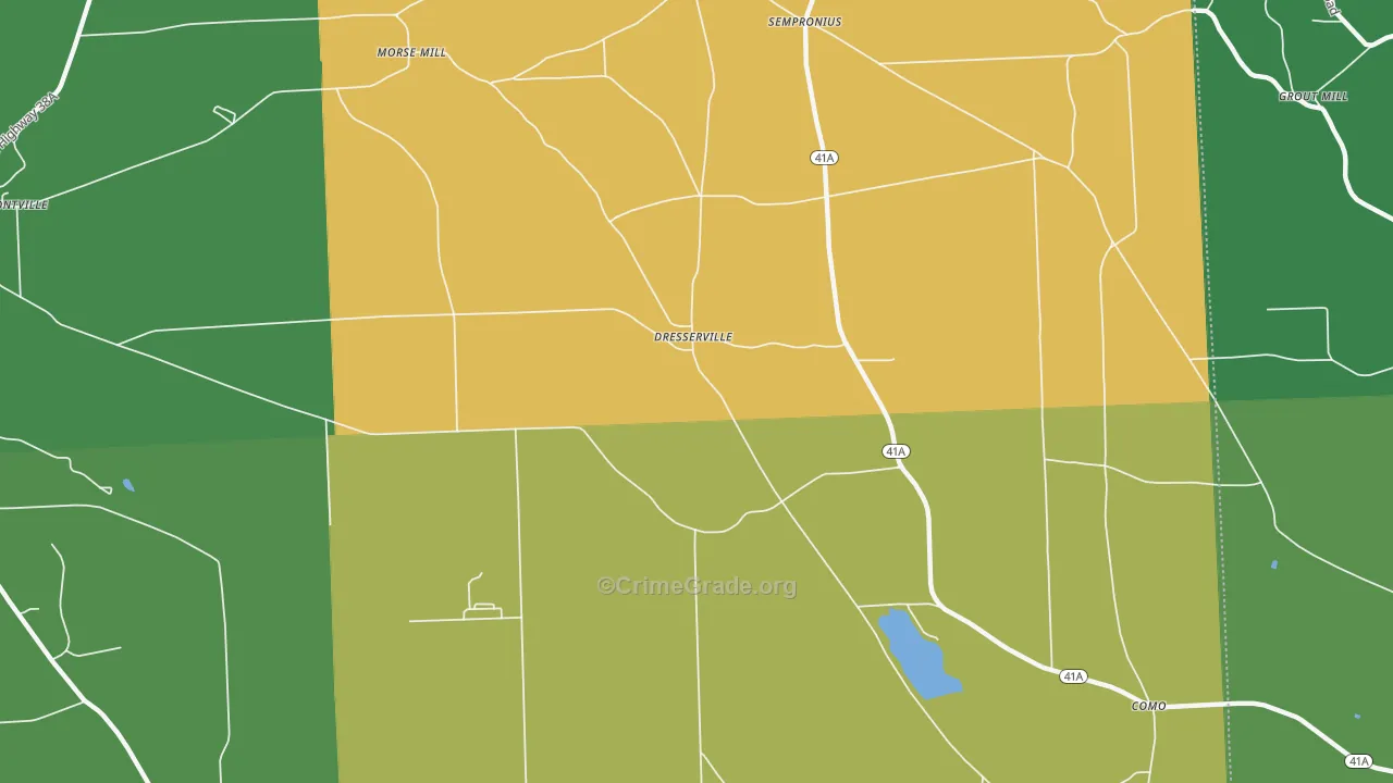 Dresserville, NY Map of Robbery Rates