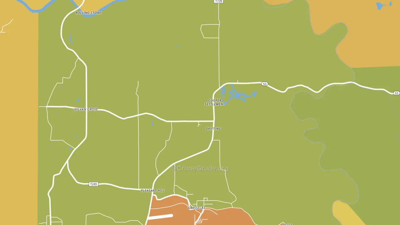 Drifting, PA Map of Robbery Rates