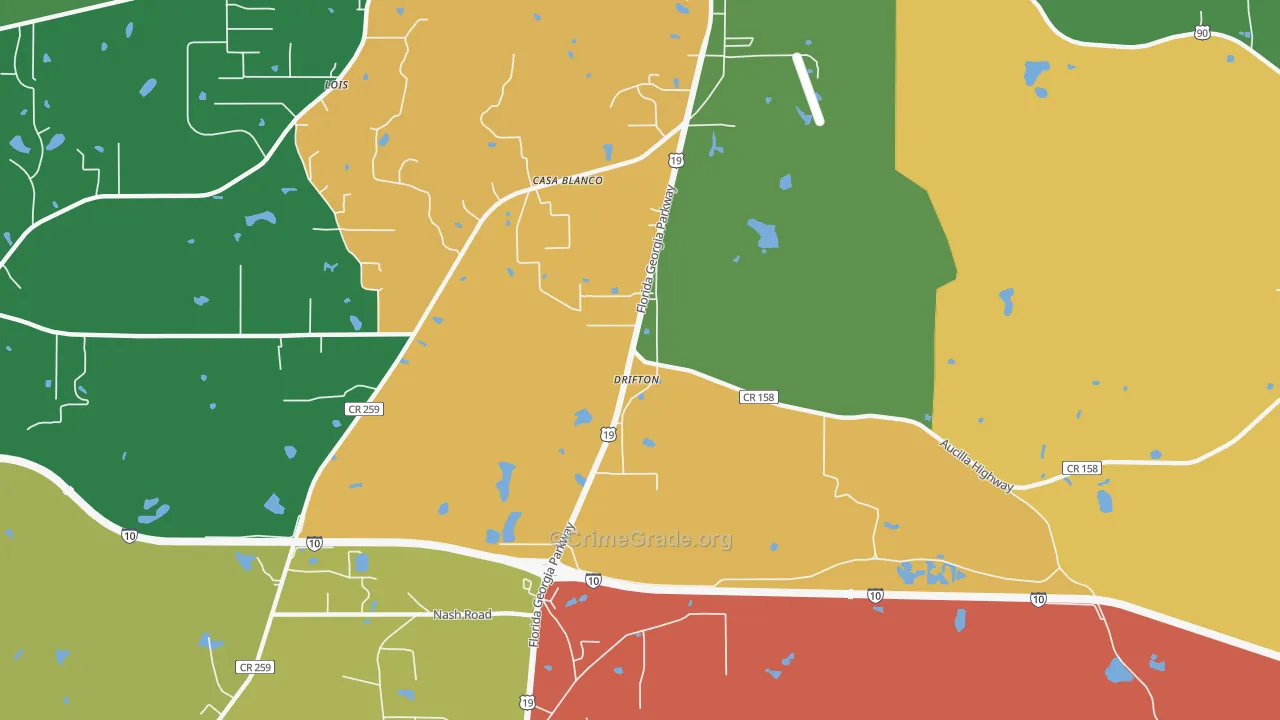 Drifton, FL Map of Robbery Rates
