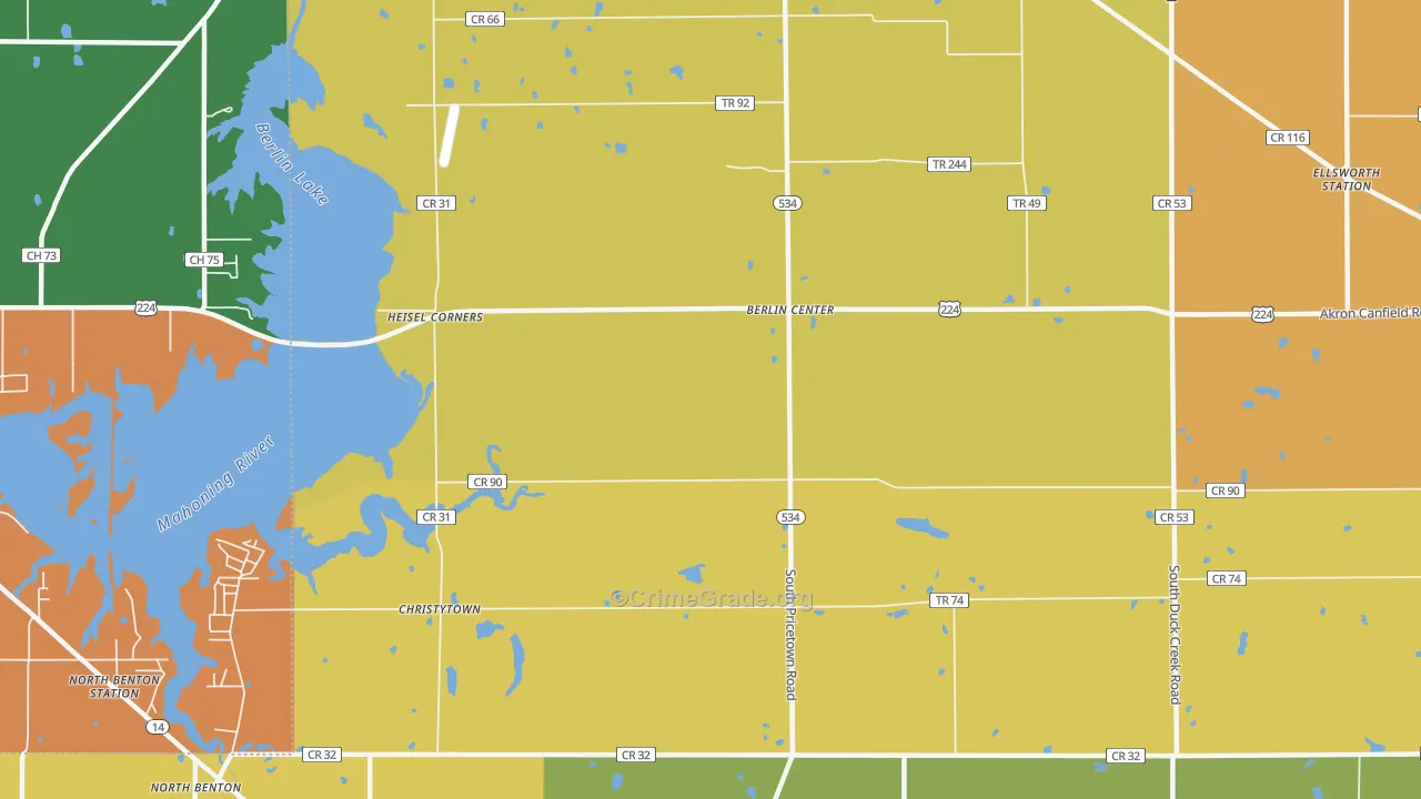 Driftwood, OH Map of Robbery Rates