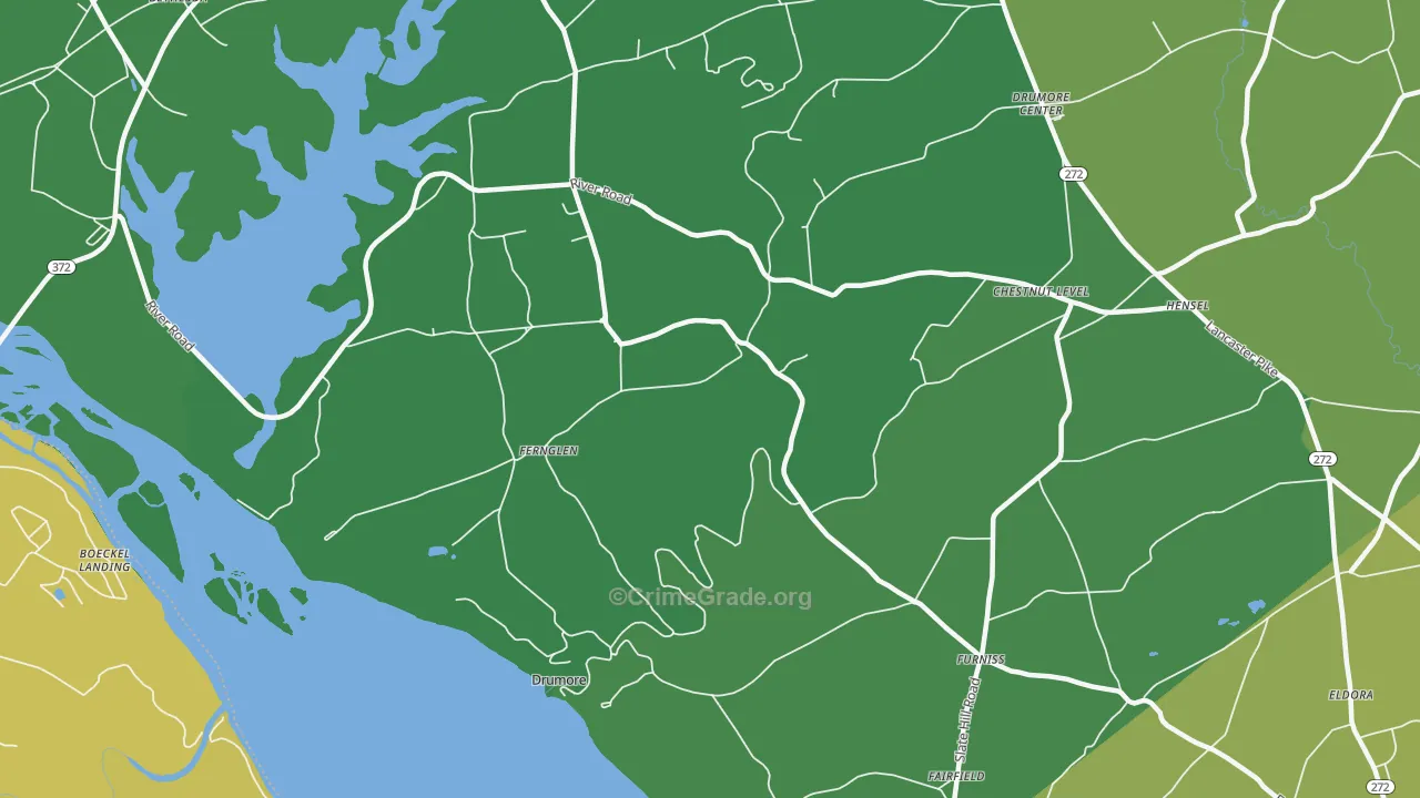 Drumore, PA Map of Robbery Rates