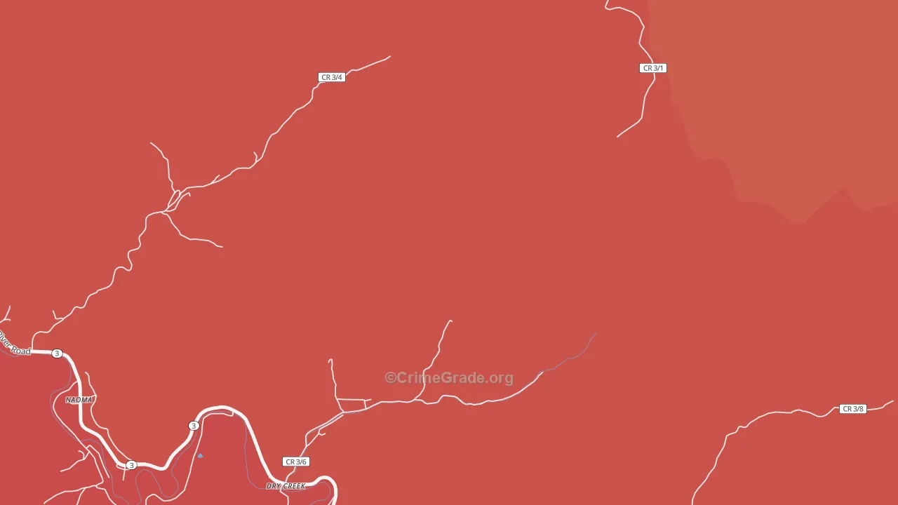 Dry Creek, WV Map of Robbery Rates