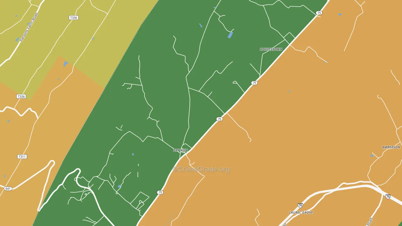 Dry Run, PA Map of Robbery Rates