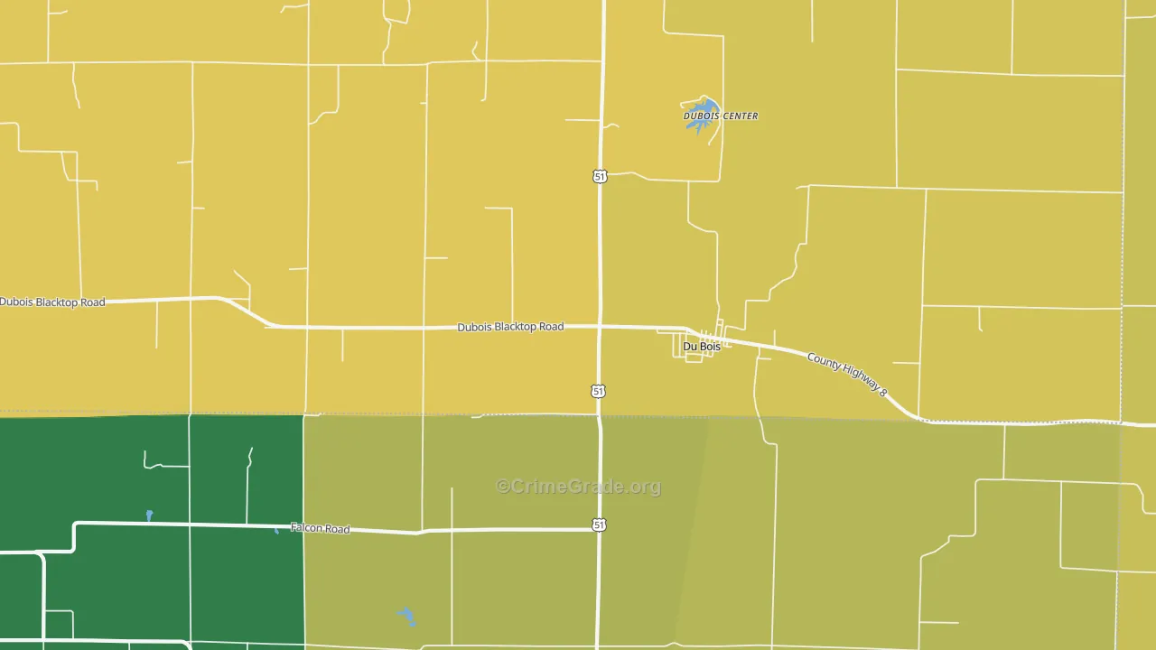 Du Bois, IL Map of Robbery Rates