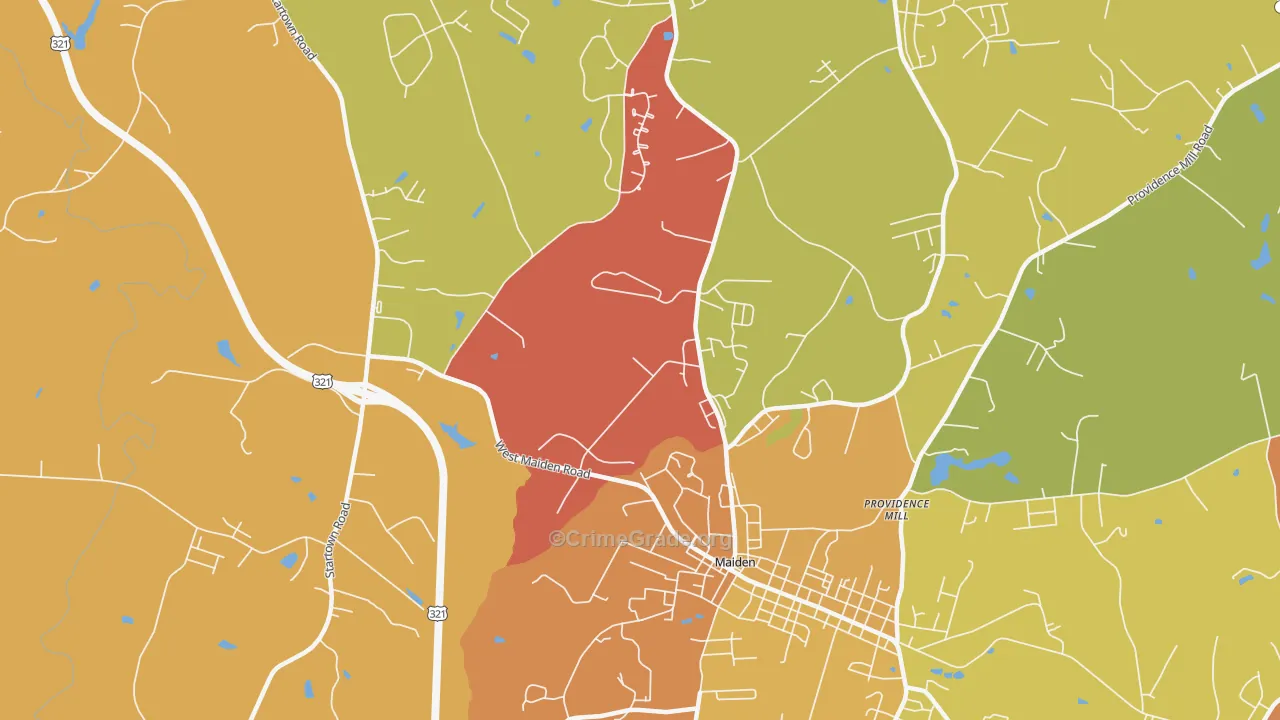 Duan, NC Map of Robbery Rates