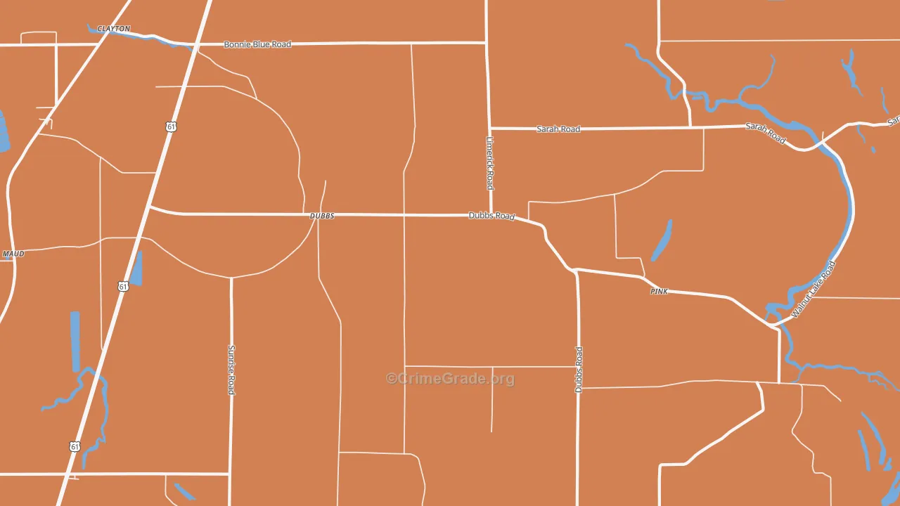 Dubbs, MS Map of Robbery Rates