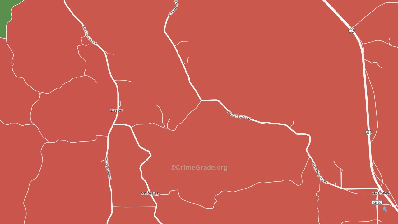 Dublin, AL Map of Robbery Rates