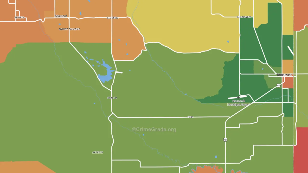 Duchesne County, UT Map of Robbery Rates