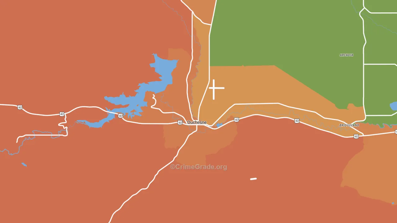 Duchesne, UT Map of Robbery Rates